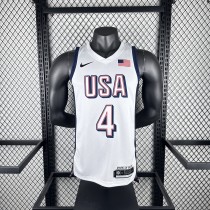 Golden State Warriors USA   white #4 GREEN  1:1 Quality NBA Season Jerseys 2024 Olympic Games