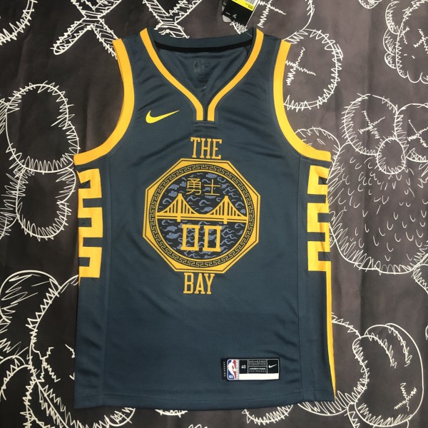 Golden State Warriors Grey Retro  #00 KUMINGA 1:1 Quality NBA Season Jerseys 2018
