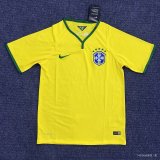 Retro Brazil  Home  1:1 Quality Soccer Jersey   2013-2014 (2014)