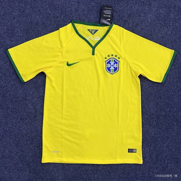 Retro Brazil  Home  1:1 Quality Soccer Jersey   2013-2014 (2014)