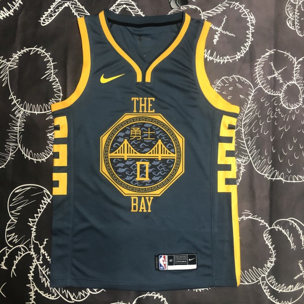 Golden State Warriors Grey Retro  #0 PANTON II 1:1 Quality NBA Season Jerseys 2018