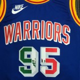 Golden State Warriors Blue Mexico Retro #95 TOSCANO 1:1 Quality NBA Season Jerseys