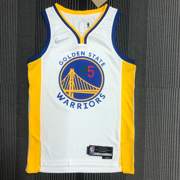 Golden State Warriors White Mexico Retro #95 TOSCANO 1:1 Quality NBA Season Jerseys  75 Year