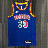 Golden State Warriors Blue Mexico Retro #30 CURRY 1:1 Quality NBA Season Jerseys