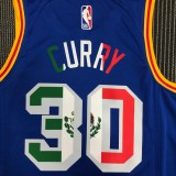 Golden State Warriors Blue Mexico Retro #30 CURRY 1:1 Quality NBA Season Jerseys