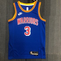 Golden State Warriors Blue Retro #3 POOLE 1:1 Quality NBA Season Jerseys 75 Year