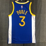 Golden State Warriors Blue V-Neck #3 POOLE 1:1 Quality NBA Season Jerseys 75 Year