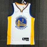 Golden State Warriors White V-Neck #3 POOLE 1:1 Quality NBA Season Jerseys  75 Year
