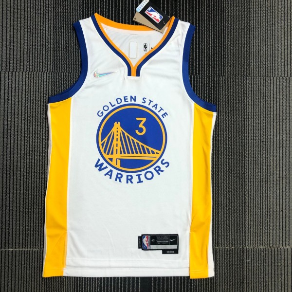 Golden State Warriors White V-Neck #3 POOLE 1:1 Quality NBA Season Jerseys  75 Year