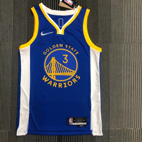 Golden State Warriors Blue V-Neck #3 POOLE 1:1 Quality NBA Season Jerseys 75 Year