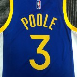 Golden State Warriors Blue V-Neck #3 POOLE 1:1 Quality NBA Season Jerseys 75 Year