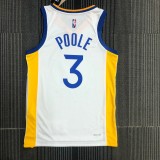 Golden State Warriors White V-Neck #3 POOLE 1:1 Quality NBA Season Jerseys  75 Year