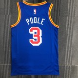 Golden State Warriors Blue Retro #3 POOLE 1:1 Quality NBA Season Jerseys 75 Year