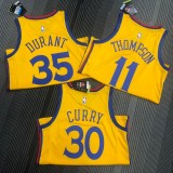 Golden State Warriors Yellow V-Neck China  Dragon Robe #11 THOMPSON 1:1 Quality NBA Season Jerseys  2018