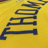 Golden State Warriors Yellow V-Neck China  Dragon Robe #11 THOMPSON 1:1 Quality NBA Season Jerseys  2018