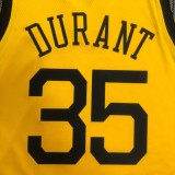 Golden State Warriors Yellow V-Neck Reward Edition #35 DURANT 1:1 Quality NBA Season Jerseys  2018