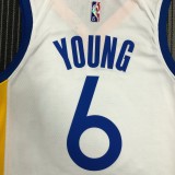 Golden State Warriors White V-Neck #6 YOUNG 1:1 Quality NBA Season Jerseys  75 Year