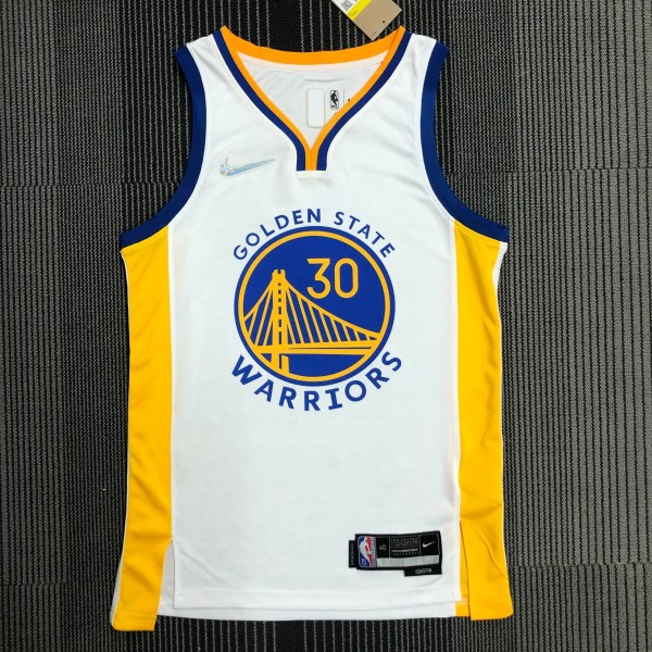 Golden State Warriors White V-Neck #30 CURRY 1:1 Quality NBA Season Jerseys  75 Year