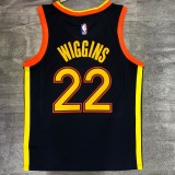 Golden State Warriors  V-neck Black City  Edition #22 WIGGINS 1:1 Quality NBA Season Jerseys 2021