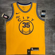Golden State Warriors Yellow Tram City Edition #35 DURANT 1:1 Quality NBA Season Jerseys 2021