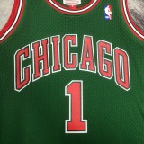 Retro Chicago Bulls  Green  #1 ROSE 1:1 Quality NBA  Season Jerseys 2008-2009