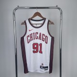 Chicago Bulls White City Edition  #91 RODMAN 1:1 Quality NBA  Season Jerseys  2023