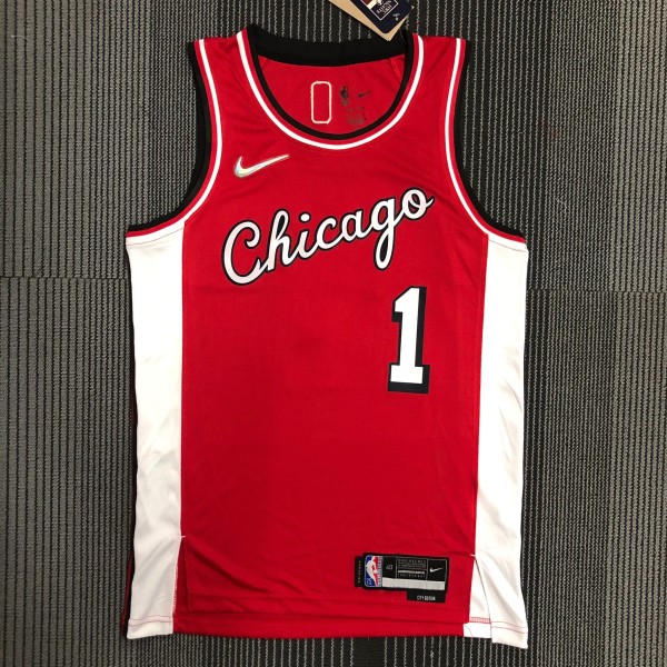 Chicago Bulls City Edition  Red #1 ROSE 1:1 Quality NBA  Season Jerseys  2022