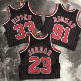 Chicago Bulls Black stripe #91 RODMAN 1:1 Quality NBA  Season Jerseys  1991