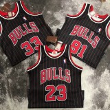 Chicago Bulls Black stripe #91 RODMAN 1:1 Quality NBA  Season Jerseys  1991