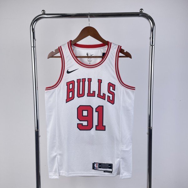 Chicago Bulls White  #91 RODMAN 1:1 Quality NBA  Season Jerseys  2023