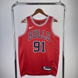 Chicago Bulls Red #91 RODMAN 1:1 Quality NBA  Season Jerseys  2023