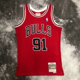 Chicago Bulls Red #91 RODMAN 1:1 Quality NBA  Season Jerseys  1998