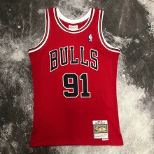 Chicago Bulls Red #91 RODMAN 1:1 Quality NBA  Season Jerseys  1998