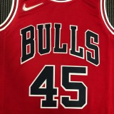 Chicago Bulls Red #45 JORDAN 1:1 Quality NBA  Season Jerseys  75 Year