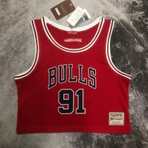 Chicago Bulls  Red Women #91 RODMAN 1:1 Quality NBA  Season Jerseys