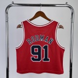 Chicago Bulls  Red Women #91 RODMAN 1:1 Quality NBA  Season Jerseys