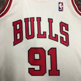 Chicago Bulls White #91 RODMAN 1:1 Quality NBA  Season Jerseys  1998