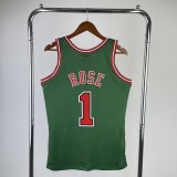 Retro Chicago Bulls  Green  #1 ROSE 1:1 Quality NBA  Season Jerseys 2008-2009
