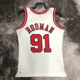 Chicago Bulls White #91 RODMAN 1:1 Quality NBA  Season Jerseys  1998