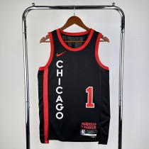 Chicago Bulls Black City Edition #1 ROSE 1:1 Quality NBA  Season Jerseys 2024