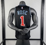Retro Chicago Bulls  City Edition Black #1  ROSE 1:1 Quality NBA  Season Jerseys 2019