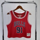 Chicago Bulls  Red Women #91 RODMAN 1:1 Quality NBA  Season Jerseys