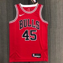 Chicago Bulls Red #45 JORDAN 1:1 Quality NBA  Season Jerseys  75 Year