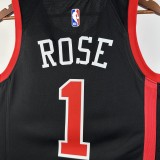 Chicago Bulls Black City Edition #1 ROSE 1:1 Quality NBA  Season Jerseys 2024