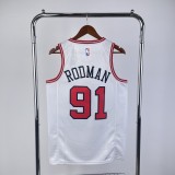 Chicago Bulls White  #91 RODMAN 1:1 Quality NBA  Season Jerseys  2023