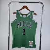 Retro Chicago Bulls  Green  #1 ROSE 1:1 Quality NBA  Season Jerseys 2008-2009