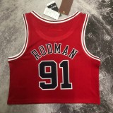 Chicago Bulls  Red Women #91 RODMAN 1:1 Quality NBA  Season Jerseys