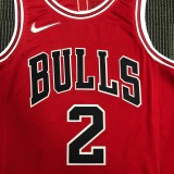 Chicago Bulls Red #2 BALL 1:1 Quality NBA  Season Jerseys  75 Year