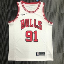 Chicago Bulls While #91 RODMAN 1:1 Quality NBA  Season Jerseys