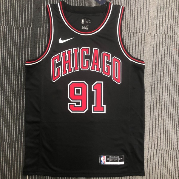 Chicago Bulls Black #91 RODMAN 1:1 Quality NBA  Season Jerseys